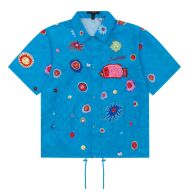 ルイヴィトンのtシャツコピー カラフル ブルー プリントロゴ 激安新品 n品