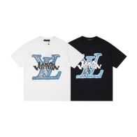 ルイヴィトン tシャツ偽物見分け方 ベロアフォーム文字プリントロゴ入り 半袖Tシャツ 激安新品