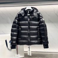 MONCLER偽物モンクレール ダウン ツイード2023年最新ブラックゴースダウンフードつきダウンジャケット