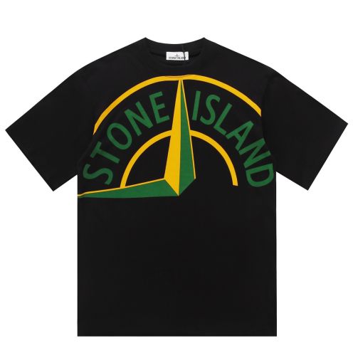 STONE ISLANDストーンアイランドｔシャツ偽物 半袖Tシャツ シンプル 100％綿 ブラック