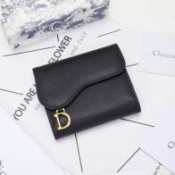 dior 1万以内コピー 三つ折りの財布 レザー シンプル 精巧 23年新作 大人気 ブラック