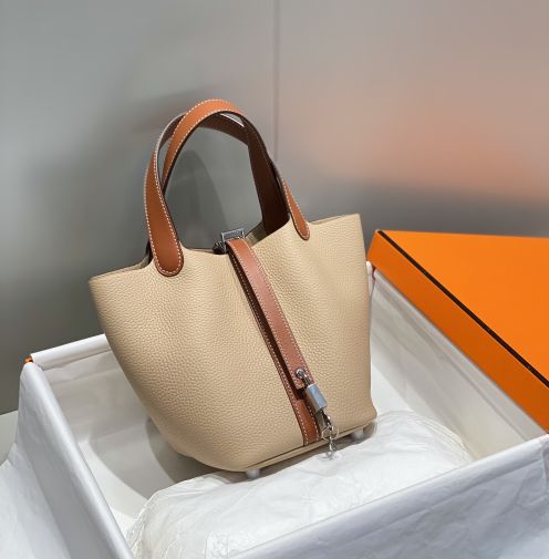 エルメスn級品コピーハンドバッググレーベージュレザー人気ブランド柔らかい軽量