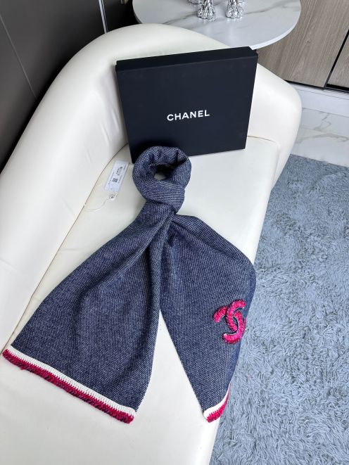 CHANEL2023新品 マフラーシャネルスーパーコピー 暖かい 大判 通勤 旅行 レディース 冷え対策 ブルー