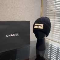 CHANEL2023新作 ハット ハイブランドコピー レディース 温かい帽子 キャップ 冬のニット帽  ファッション ブラック