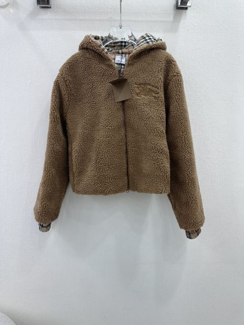 BURBERRYバーバリーのジャケットコピー 秋冬 暖かい チェック柄 柔らかい コートアウター ブラウン