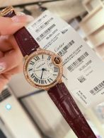 CARTIERカルティエ マレーシアｎ級品 フランス 薄い腕時計 丸い形 レザー 新商品 限定品 レッド