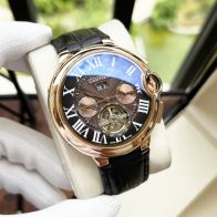 CARTIERカルティエに似てる時計スーパーコピー フランス 薄いワッチ レザー 丸い形 ブラウン