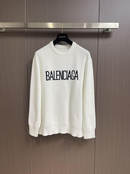 バレンシアガ口コミ偽物 BALENCIAGA 長袖 Ｔシャツ 柔らかい 純綿 セーター ホワイト