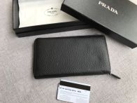 プラダ2M1188スーパーコピー財布レザーブラック高級ファッション二つ折り小銭入れ長財布