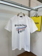 バレンシアガ カバ見分け方激安通販 BALENCIAGA 短袖 Ｔシャツ 柔らかい 純綿 男女兼用 2色 ブラック ホワイト