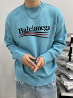 バレンシアガといえばコピー BALENCIAGA 長袖 柔らかい 純綿 セーター 暖かい ブルー