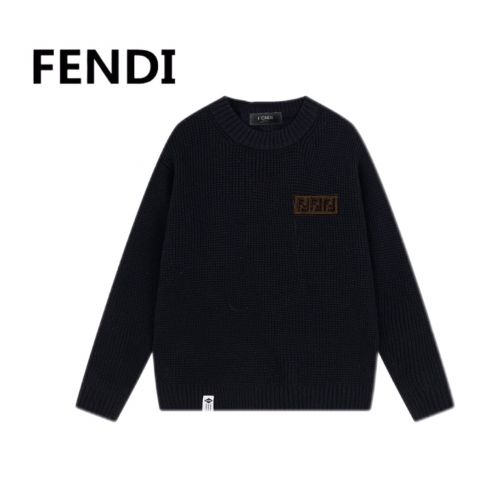 おすすめ品！フェンディのロゴ偽物 ゆったり長袖セーター 純綿 シンプル 暖かい 快適 柔らかい ブラック