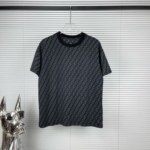 FENDIフェンディ スウェット メンズコピー 短袖シャツ ストライプ 柔らかい 通気性いい ブラック