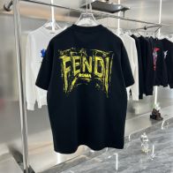 フェンディスーパーコピー半袖Tシャツコットンブラック柔らかい花柄レディースメンズ