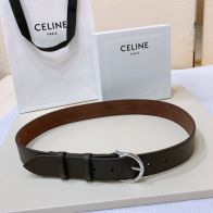 CELINEセリーヌチェーン偽物 牛革 ビジネス カジュアル プレゼント シルバーバックル ブラック