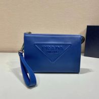 新品！プラダのカバンｎ級品 持ちバッグ 財布バッグ ミニ レザー ブルー