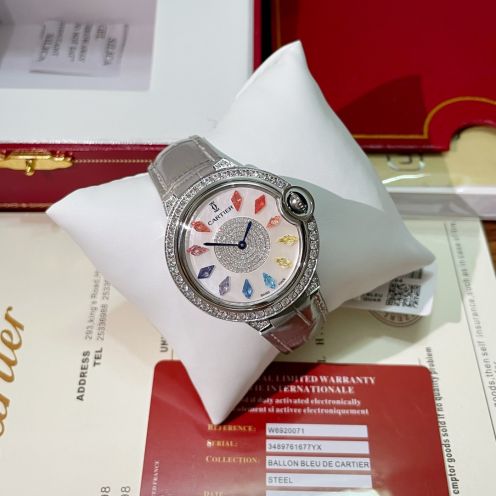 腕時計買って みたコピー レディース キラキラ ダイヤモンド飾り レザー ワッチ グレイ
