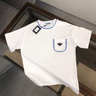 プラダ偽物スーパーコピー半袖Tシャツコットンホワイト柔らかい花柄レディースメンズ