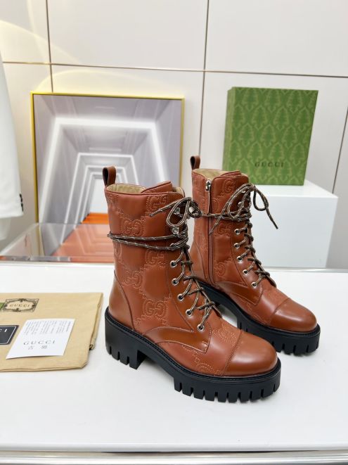 靴グッチ偽物 高品質 秋冬靴 ファッション レディースシューズ 3色可選 ブラウン
