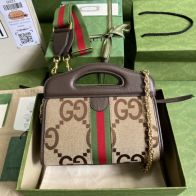 グッチGUCCI限定スーパーコピーバッグブラウンズック高級斜ショルダーバッグハンドバッグ