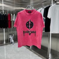 バレンシアガ激安通販スーパーコピー半袖Tシャツコットンピンク柔らかい花柄レディースメンズ