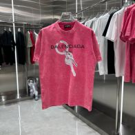 バレンシアガ激安通販スーパーコピー半袖Tシャツコットンピンク柔らかい花柄レディースメンズ