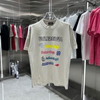 バレンシアガスーパーコピー半袖Tシャツコットングレー柔らかい花柄レディースメンズ