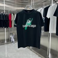 バレンシアガBALENCIAGA限定スーパーコピー半袖Tシャツコットンブラック柔らかい花柄レディースメンズ