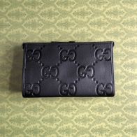 グッチ定番人気物スーパーコピー財布レザーブラック高級ファッション二つ折り小銭入れ