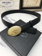 prada ナイロン ベルトコピー メンズ ビジネス 紳士 レザー プレゼント 両面兼用 ゴールドバックル ブラック