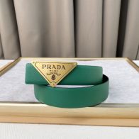 prada ベルト バッグｎ級品 メンズ ビジネス 紳士 レザー ゴールドバックル ブラックとグリーン両面兼用