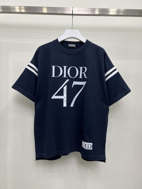 2023定番人気ディオール半袖偽物 純綿Tシャツの半袖  1947年のロゴ