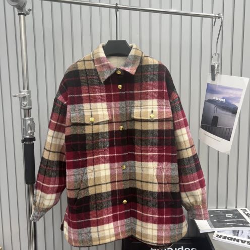 セリーヌ トップススーパーコピー 秋冬服 チェック柄 純綿 ファッション レッド