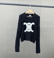 セリーヌ シャツ レディースｎ級品 大きなロゴ セーター トップス 純綿 暖かい シンプル ブラック