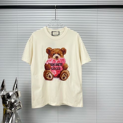 グッチn級品スーパーコピー半袖Tシャツコットンベージュ柔らかい花柄レディースメンズ