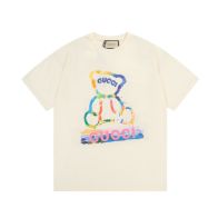 グッチスーパーコピー半袖Tシャツコットンアンズ色柔らかい花柄レディースメンズ