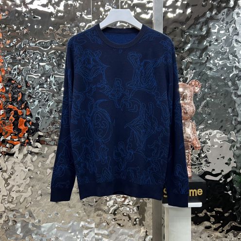 ルイヴィトンのシャツスーパーコピー セータートップス ファッション 暖かい 柔らかい ブルー