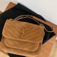 ysl バッグｎ級品 斜め掛けバッグ レディース コットン レザー 便利 人気品 ブラウン