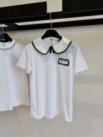 人気定番可愛いミュウミュウ白半袖偽物　新作Tシャツ　手編みの襟デザイン　