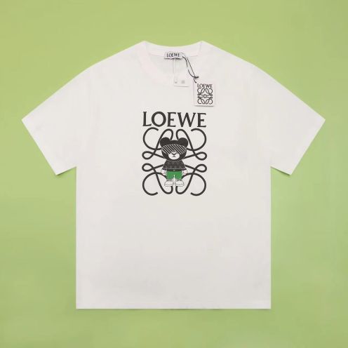 ロエベLOEWE限定スーパーコピー半袖Tシャツコットンホワイト柔らかい高級花柄