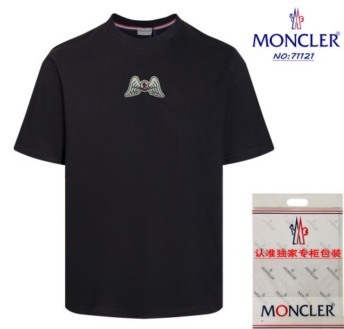 モンクレール定番人気物スーパーコピー半袖Tシャツコットンブラック柔らかい高級