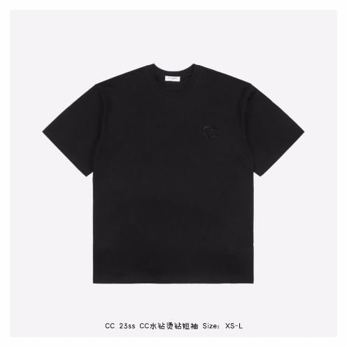 シャネル定番人気物スーパーコピー半袖Tシャツコットンブラック柔らかい高級花柄