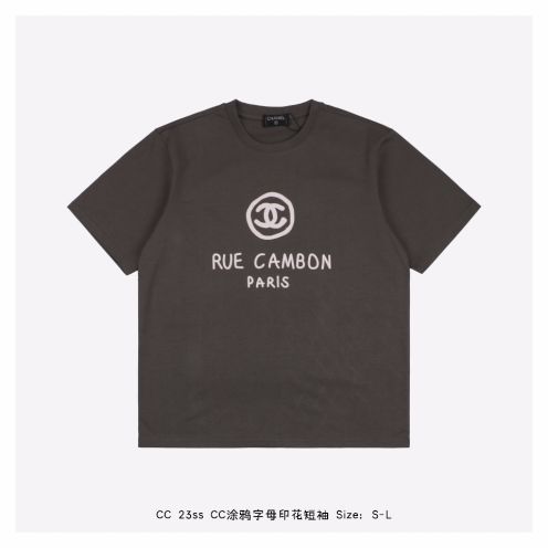 シャネルCHANEL限定スーパーコピー半袖Tシャツコットンブラック柔らかい高級花柄