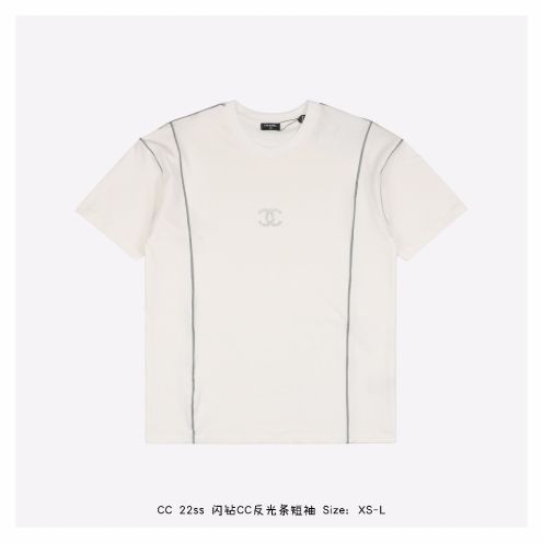 シャネル2024新作スーパーコピー半袖Tシャツコットンホワイト柔らかい高級花柄