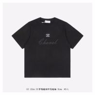 シャネル2024新作スーパーコピー半袖Tシャツコットンブラック柔らかい高級花柄