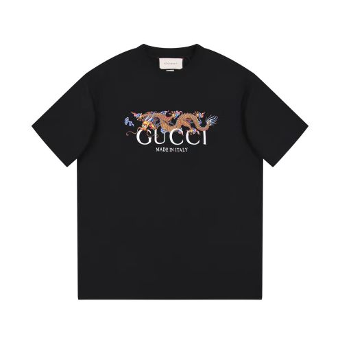 グッチ定番人気物スーパーコピー半袖Tシャツコットンブラック柔らかい高級花柄