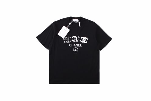 シャネルCHANEL限定スーパーコピー半袖Tシャツコットンブラック柔らかい高級