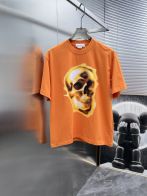 マックイーン 2024新作 スーパーコピー 半袖 Tシャツ コットン オレンジ 柔らかい 高級 花柄