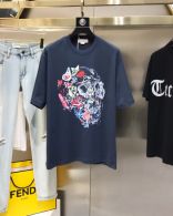 マックイーン 定番人気物 スーパーコピー 半袖 Tシャツ コットン ブラック 柔らかい 高級 花柄