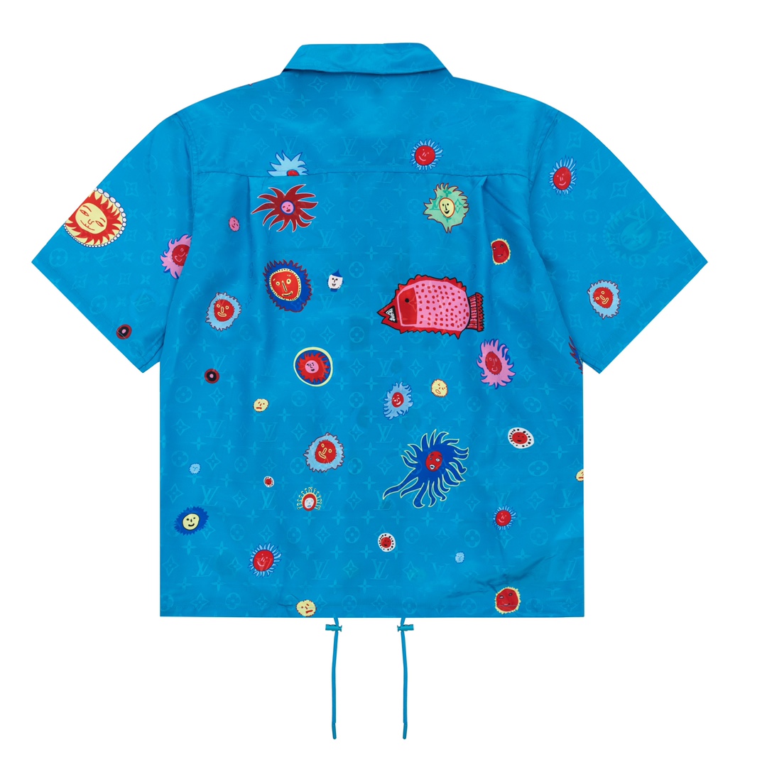 ルイヴィトンのtシャツコピー カラフル ブルー プリントロゴ 激安新品 n品_2